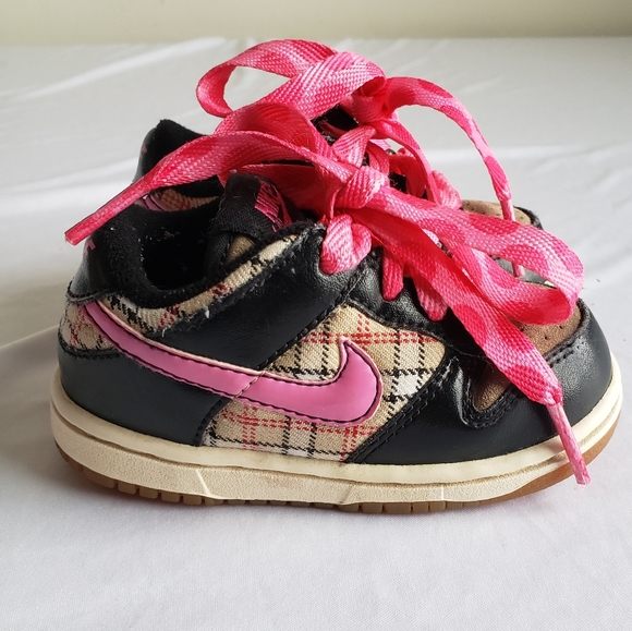 Toddler Nike dunk low "hemp/pink/plaid. Size 6c. - Picture 3 of 9